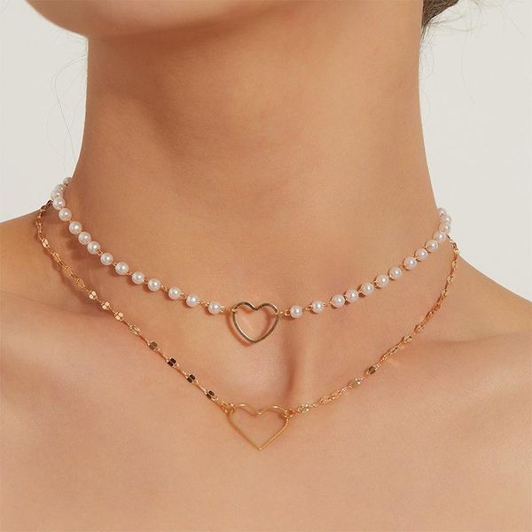 pendant necklaces fashion hollow out heart-shaped necklace double layer pearl gold silver color chain choker romantic party jewelry
pendant necklaces fashion hollow out heart-shaped necklace double layer pearl gold silver color chain choker romantic party jewelry