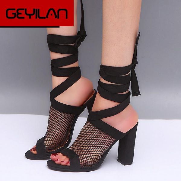 ladies bandage party shoes women high heel non-slip sandals plus size heels open-toed net hollow, Black
ladies bandage party shoes women high heel non-slip sandals plus size heels open-toed net hollow, Black