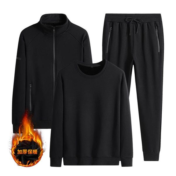 men's tracksuits cross border leisure suit three piece plush and thickened large size sweater youth warm sports jacket for men, Gray
men's tracksuits cross border leisure suit three piece plush and thickened large size sweater youth warm sports jacket for men, Gray