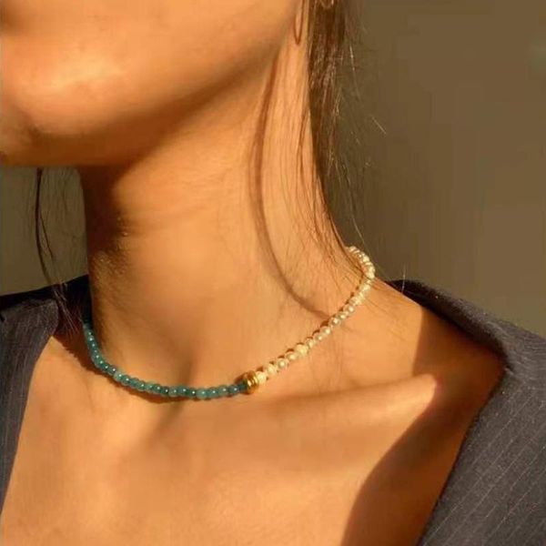 chains half freshwater pearl chain natural stone beaded strand necklace for women girls female choker, Silver
chains half freshwater pearl chain natural stone beaded strand necklace for women girls female choker, Silver