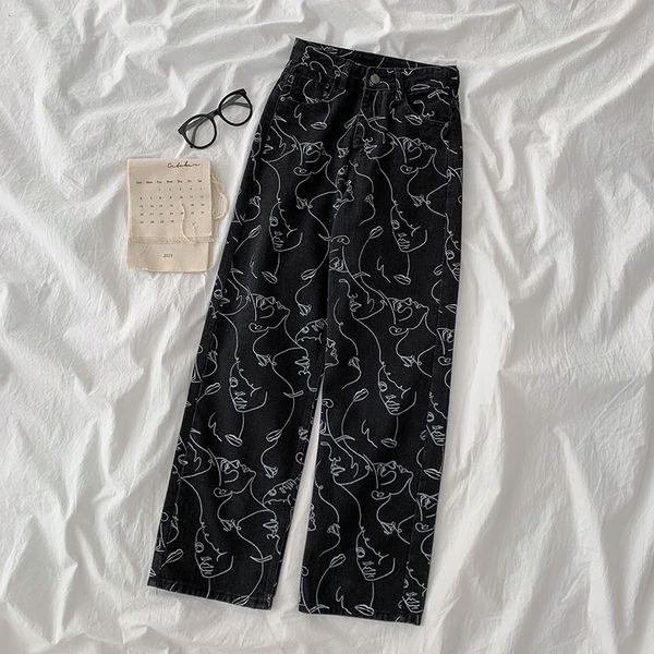 2011high waist jeans woman plus size street style abstract print denim pants cotton loose coated vintage washed boyfriend jeans 2021, Blue
2011high waist jeans woman plus size street style abstract print denim pants cotton loose coated vintage washed boyfriend jeans 2021, Blue