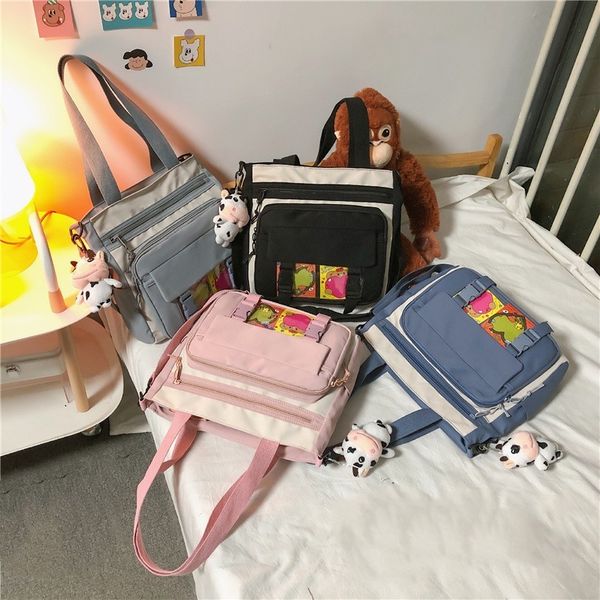 summer trendy fashion women's bags nylon large capacity schoolbag for girls all-match casual msenger