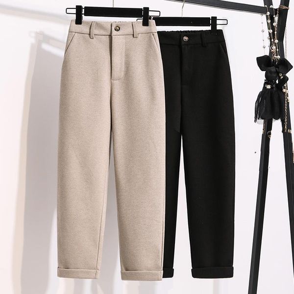women winter woolen pants thick warm vintage spring autumn high waist trousers harem for plus size 5xl capris women's &, Black;white
women winter woolen pants thick warm vintage spring autumn high waist trousers harem for plus size 5xl capris women's &, Black;white