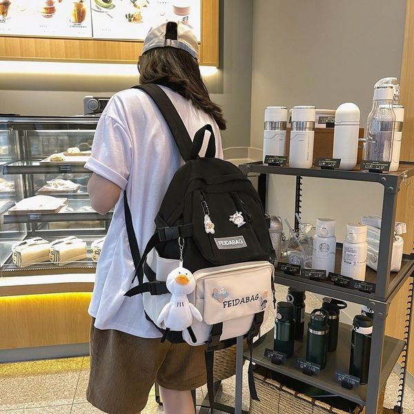 fashion contrast color women's backpack nylon fabric lightweight student school bag large-capacity
fashion contrast color women's backpack nylon fabric lightweight student school bag large-capacity