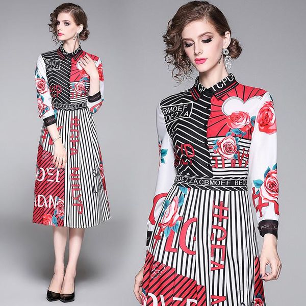 casual dresses spring summer autumn runway vintage floral striped print collar long sleeve women ladies party a-line midi beach dress, Black;gray
casual dresses spring summer autumn runway vintage floral striped print collar long sleeve women ladies party a-line midi beach dress, Black;gray