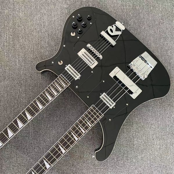 factory custom double neck electric guitar, black paint 4 string bass 6 string guitar, mail
factory custom double neck electric guitar, black paint 4 string bass 6 string guitar, mail