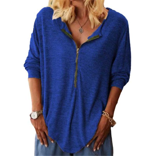 women's t-shirt zip up v-neck women t-shirts long sleeve blue casual solid fashion sports lady streetwear pullover tee big size 5xl, White
women's t-shirt zip up v-neck women t-shirts long sleeve blue casual solid fashion sports lady streetwear pullover tee big size 5xl, White
