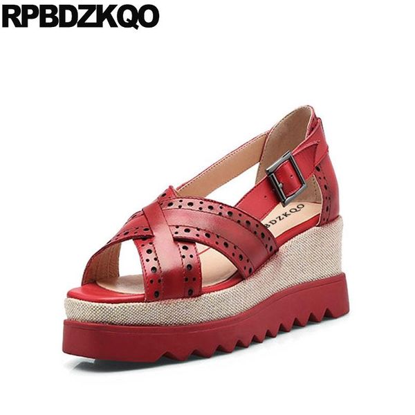 women genuine leather summer plus size wedge sandals high heels platform flatform red open toe slip on pumps shoes dress, Black
women genuine leather summer plus size wedge sandals high heels platform flatform red open toe slip on pumps shoes dress, Black