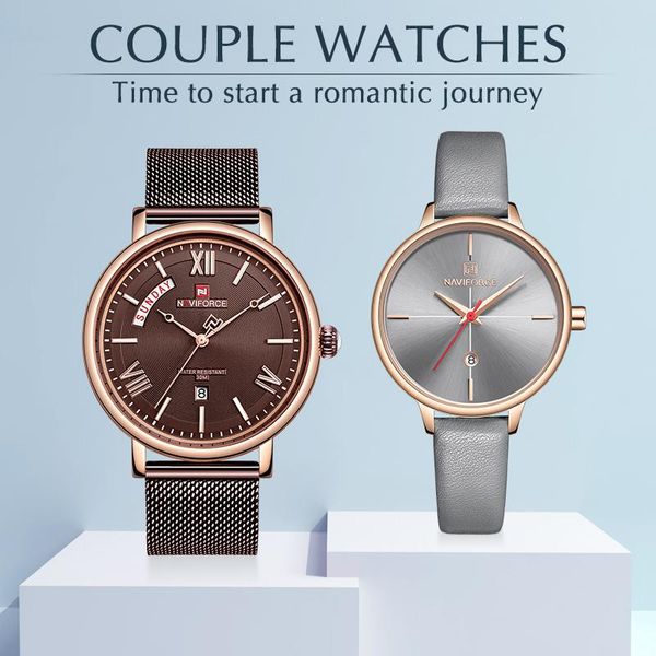wristwatches naviofrce couple watches for lovers waterproof quartz watch male and female fashion casual clock reloj hombre set sale, Slivery;brown
wristwatches naviofrce couple watches for lovers waterproof quartz watch male and female fashion casual clock reloj hombre set sale, Slivery;brown