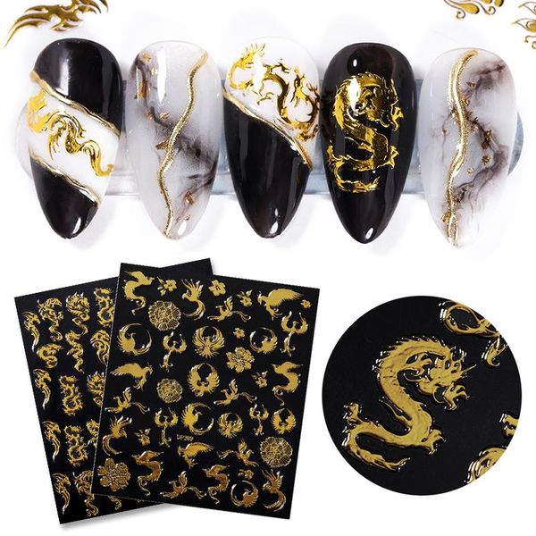 stickers & decals gold 3d nail dragon phoenixs transfer for nails colorful self adhensive slider manicuring decoration, Black
stickers & decals gold 3d nail dragon phoenixs transfer for nails colorful self adhensive slider manicuring decoration, Black