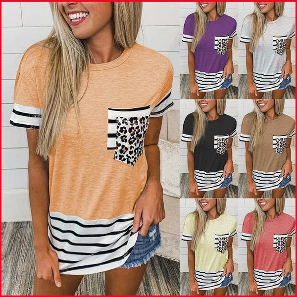 leopard print stripe patchwork pocket o-neck short sleeve tunic women summer casaul loose plus size tshirt female tee shirt women's t-, White
leopard print stripe patchwork pocket o-neck short sleeve tunic women summer casaul loose plus size tshirt female tee shirt women's t-, White