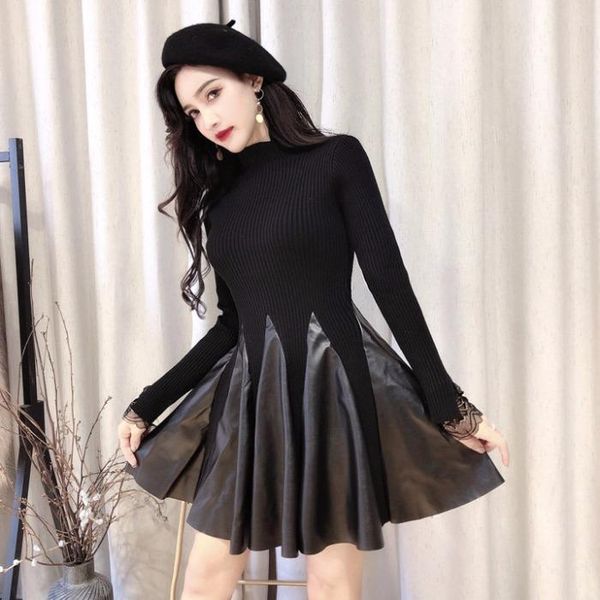 fund of 2021 autumn outfit retro turtleneck knitting together receive show thin waist skirt pleated dress women's sweaters, White;black
fund of 2021 autumn outfit retro turtleneck knitting together receive show thin waist skirt pleated dress women's sweaters, White;black
