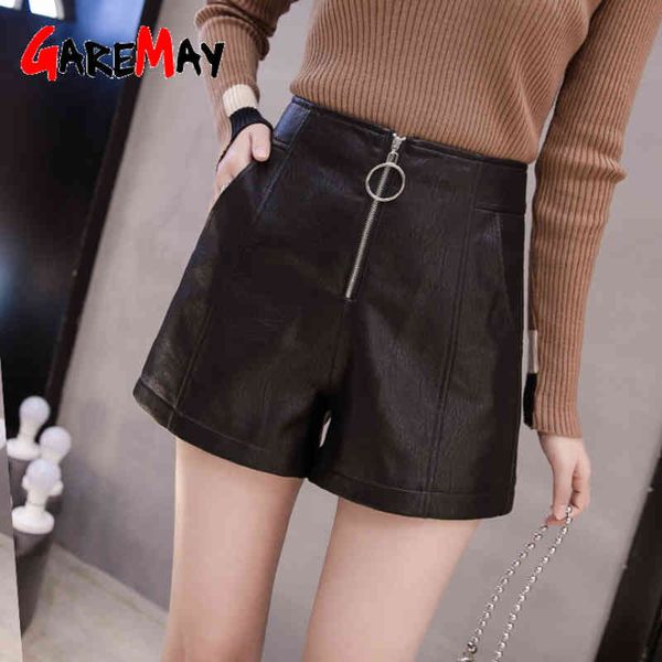 autumn winter women's leather shorts black high waist korean style plus size pu female for 210428, White;black
autumn winter women's leather shorts black high waist korean style plus size pu female for 210428, White;black