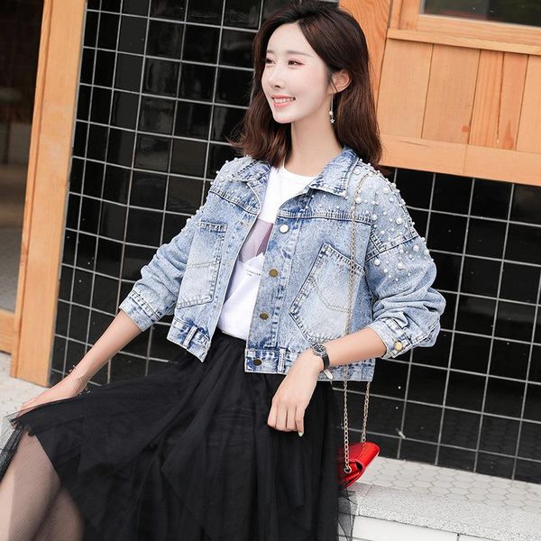 women's jackets summer women short denim jacket coat beading bling no stretch fashion street wear turndown collar female back split 202, Black;brown
women's jackets summer women short denim jacket coat beading bling no stretch fashion street wear turndown collar female back split 202, Black;brown