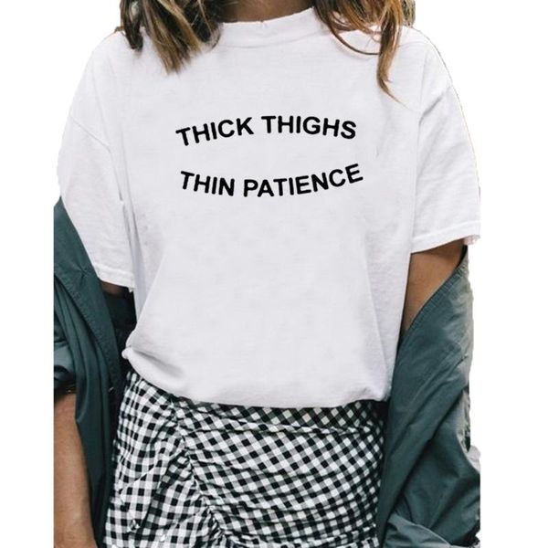 women's t-shirt thick thighs thin patience printed funny t shirts for women summer short sleeve cotton tee shirt femme casual loose tsh, White
women's t-shirt thick thighs thin patience printed funny t shirts for women summer short sleeve cotton tee shirt femme casual loose tsh, White