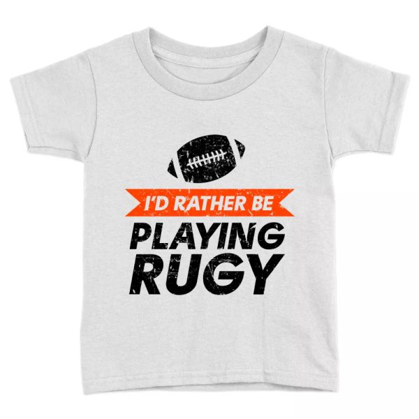 rather be playing rugby kids t-shirt funny cool rugby lover gift present, White;black
rather be playing rugby kids t-shirt funny cool rugby lover gift present, White;black