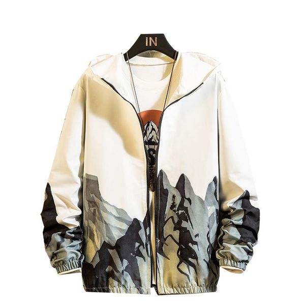 men's jackets printed luxury jacket men spring wind breaker white hip hop streetwear hooded caot jaqueta masculina, Black;brown 
men's jackets printed luxury jacket men spring wind breaker white hip hop streetwear hooded caot jaqueta masculina, Black;brown