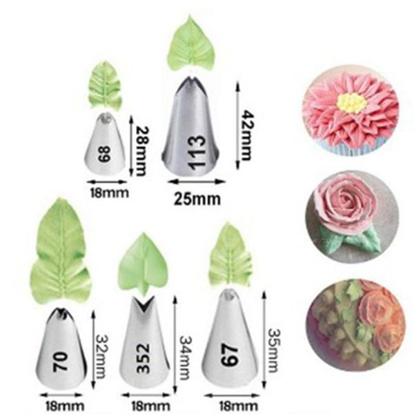 5pcs leaves nozzles stainless steel icing piping tips pastry for fondant cream cake baking decorating tool & tools
5pcs leaves nozzles stainless steel icing piping tips pastry for fondant cream cake baking decorating tool & tools