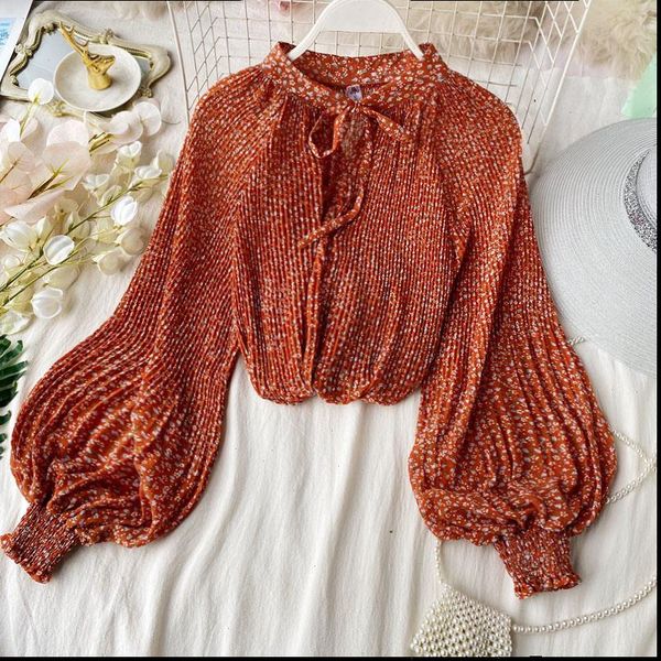 women shirts womens summer print long sleeved loose o neck lantern sleeve bow shirt korean style woman blouse female, White
women shirts womens summer print long sleeved loose o neck lantern sleeve bow shirt korean style woman blouse female, White