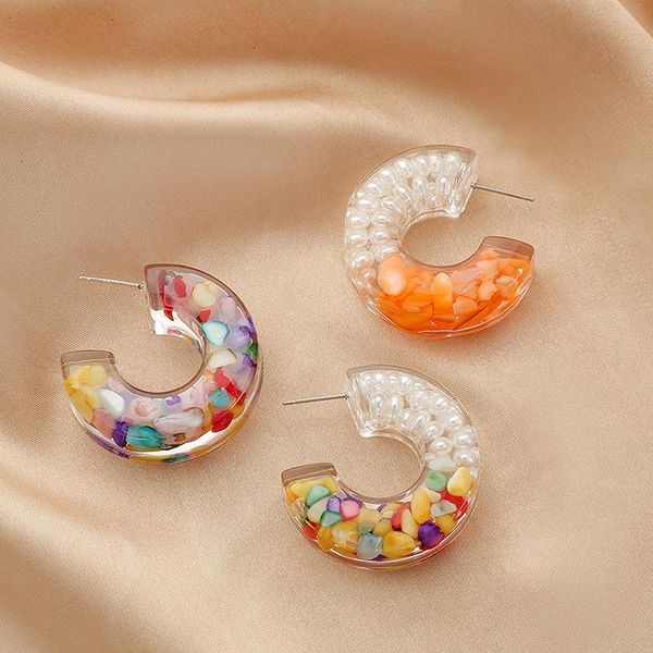 stud fashion jewelry earrings personality creative c-shaped resin pearl transparent colorful stone, Golden;silver
stud fashion jewelry earrings personality creative c-shaped resin pearl transparent colorful stone, Golden;silver