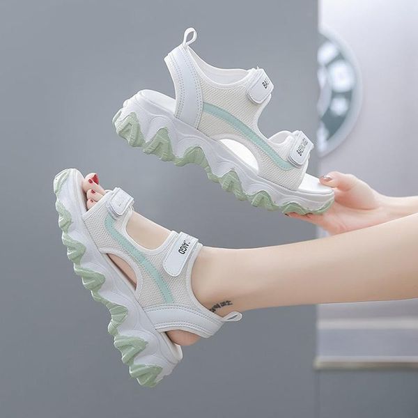 dress shoes thick soled daddy sandals women's summer 2021 students' muffin leisure sports beach roman, Black 
dress shoes thick soled daddy sandals women's summer 2021 students' muffin leisure sports beach roman, Black