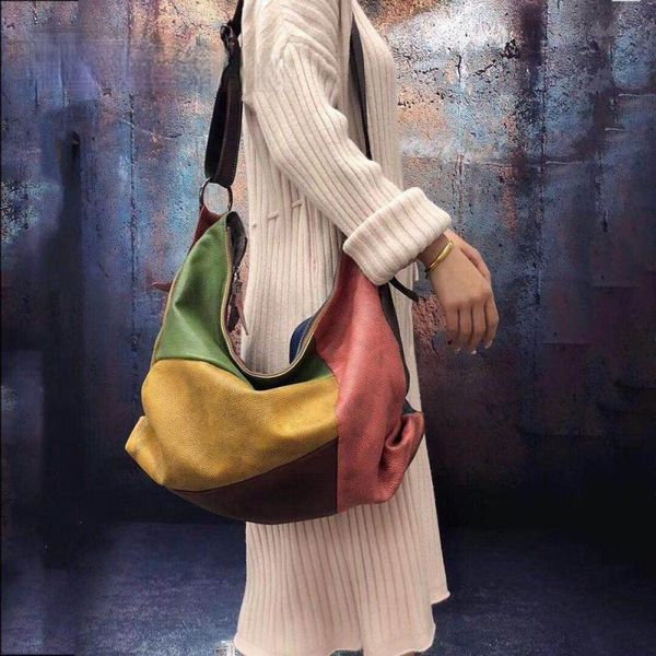 form vintage genuine leather patchwork hobos bag 2021 leisure soft cowhide large capacity women fashion shoulder bags totes
form vintage genuine leather patchwork hobos bag 2021 leisure soft cowhide large capacity women fashion shoulder bags totes