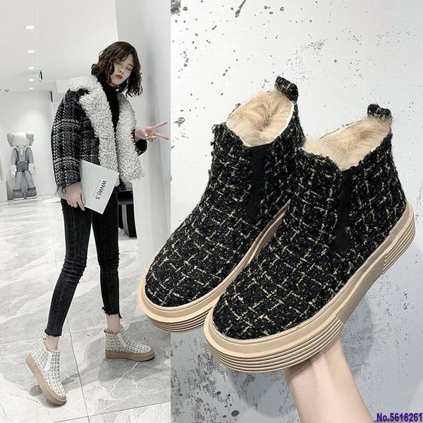 boots fashion shoes woman winter platform snow plush female casual sneakers gingham faux suede with fur inside cold-proof, Black
boots fashion shoes woman winter platform snow plush female casual sneakers gingham faux suede with fur inside cold-proof, Black
