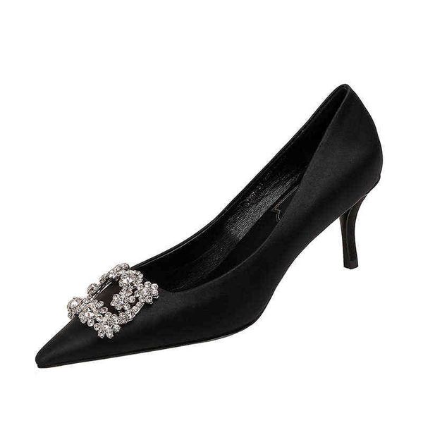 women's formal shoes rv temperament pointed high women's french fairy thin heels xiuhe wedding net red square buckle silver single, Black
women's formal shoes rv temperament pointed high women's french fairy thin heels xiuhe wedding net red square buckle silver single, Black