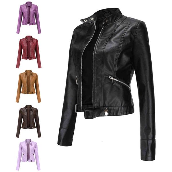 leather jacket high fashion men belt short coat spring and autumn stand collar thin, Black
leather jacket high fashion men belt short coat spring and autumn stand collar thin, Black