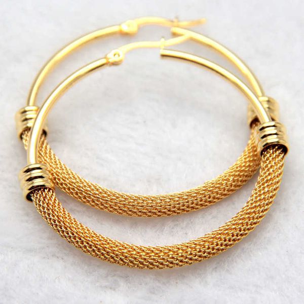 316l stainless steel new popular anti allergy steel half net earrings women's earrings, Golden
316l stainless steel new popular anti allergy steel half net earrings women's earrings, Golden