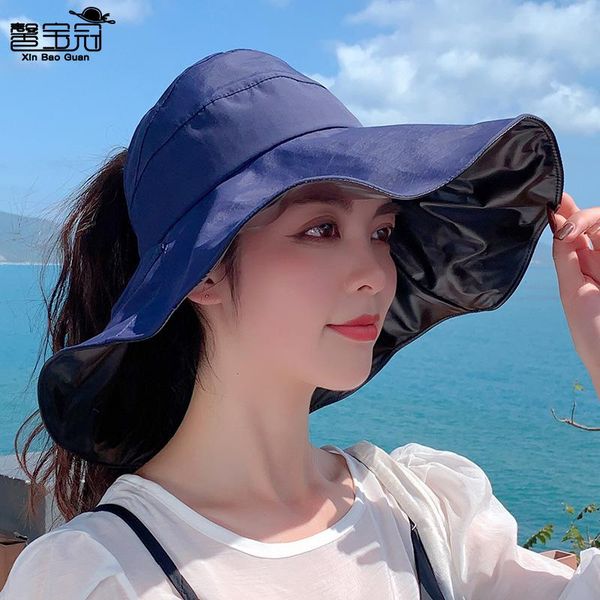 wide brim hats summer big eaves sunscreen hat female outdoor empty sun korean version of solid color for woman, Blue;gray
wide brim hats summer big eaves sunscreen hat female outdoor empty sun korean version of solid color for woman, Blue;gray