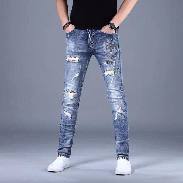 men's jeans korea version mens beggar blue jeans, scratches slim stretch jeans,ripped patches stylish street jeans;
men's jeans korea version mens beggar blue jeans, scratches slim stretch jeans,ripped patches stylish street jeans;