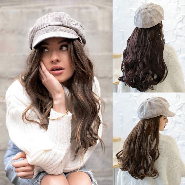 synthetic wigs lvhan hat with hair wig long water wave curly head accessory fluffy for women, Black
synthetic wigs lvhan hat with hair wig long water wave curly head accessory fluffy for women, Black