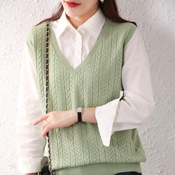 women's vests attyyws product ladies v-neck knitted hollow cashmere wool vest all-match simple sleeveless sweater pure color pullover, Black;white
women's vests attyyws product ladies v-neck knitted hollow cashmere wool vest all-match simple sleeveless sweater pure color pullover, Black;white