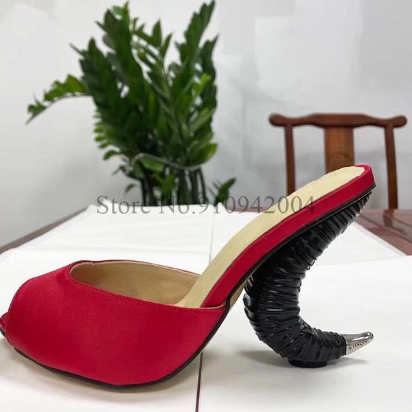 dress shoes women fetish high heels slides female summer mules horns slippers lady slip on yellow sandals silk strange, Black
dress shoes women fetish high heels slides female summer mules horns slippers lady slip on yellow sandals silk strange, Black