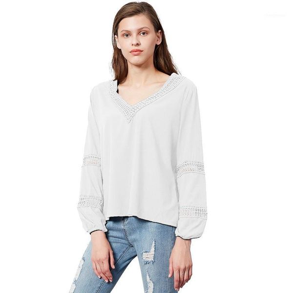 women casual blouse hollow out lace patchwork geometry v-neck summer shirt vrouw chiffon plus size s-3xl women's blouses & shirts, White
women casual blouse hollow out lace patchwork geometry v-neck summer shirt vrouw chiffon plus size s-3xl women's blouses & shirts, White