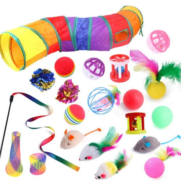 cat toys 21pcs funny stick rainbow tunnel cave false mouse shape ball feather playing training pet kitten channel interactive toy set
cat toys 21pcs funny stick rainbow tunnel cave false mouse shape ball feather playing training pet kitten channel interactive toy set