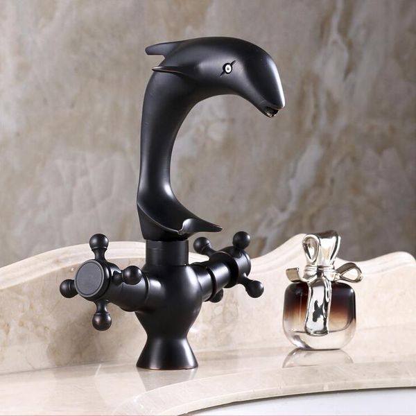 bathroom sink faucets l16108 deck mounted black color brass material and cold water dolphin basin tap
bathroom sink faucets l16108 deck mounted black color brass material and cold water dolphin basin tap
