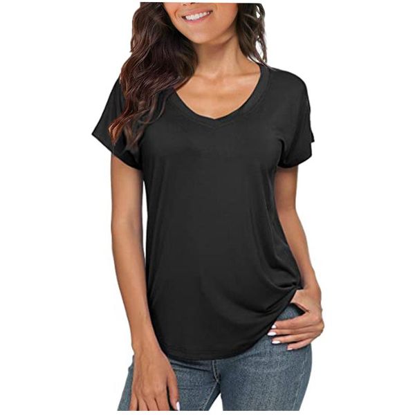 women's blouses & shirts women v neck t-shirt 2021 solid color summer casual short sleeve female basic tees loose plus size clothing, White
women's blouses & shirts women v neck t-shirt 2021 solid color summer casual short sleeve female basic tees loose plus size clothing, White