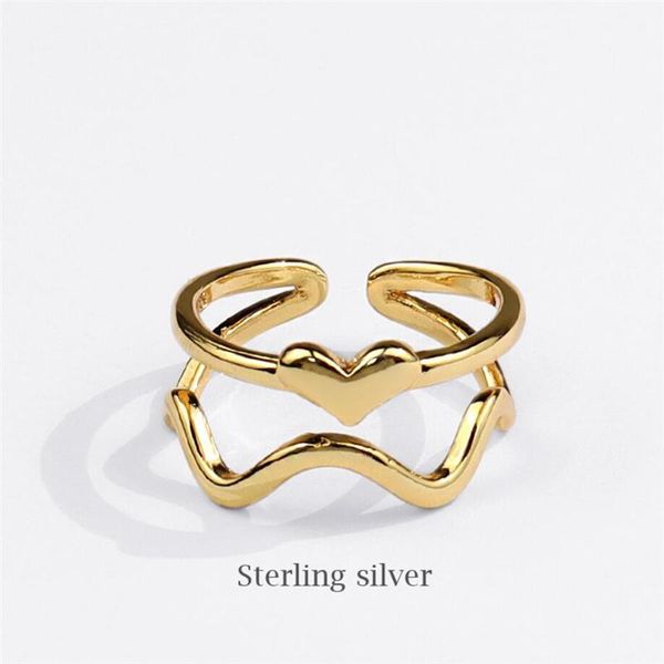 cluster rings sole memory heart cute romantic double decker 925 sterling silver female resizable opening sri829, Golden;silver
cluster rings sole memory heart cute romantic double decker 925 sterling silver female resizable opening sri829, Golden;silver