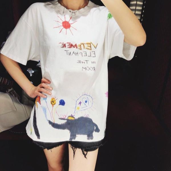 women's t-shirt novelty t shirts etements elephant graffiti hip hop skateboard street cotton t-shirts tee kenye #l130, White
women's t-shirt novelty t shirts etements elephant graffiti hip hop skateboard street cotton t-shirts tee kenye #l130, White