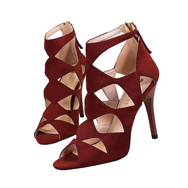 women shoes wild girl fashion lady party thin high heel open toe flock mature sandals, Black
women shoes wild girl fashion lady party thin high heel open toe flock mature sandals, Black