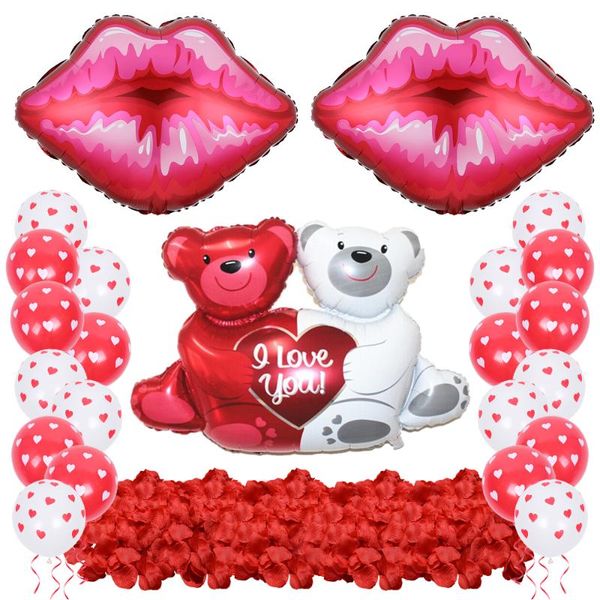party decoration 1set big lips double bear hug heart foil balloons red petal white latex globos i love you valentine's day wedding deco
party decoration 1set big lips double bear hug heart foil balloons red petal white latex globos i love you valentine's day wedding deco