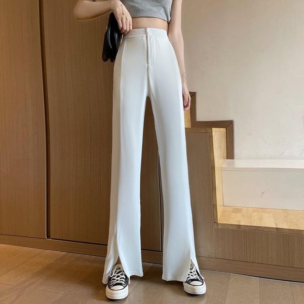 women's pants & capris 2021 summer wide leg thin high waist elegant long work casual loose trousers female split black white
women's pants & capris 2021 summer wide leg thin high waist elegant long work casual loose trousers female split black white