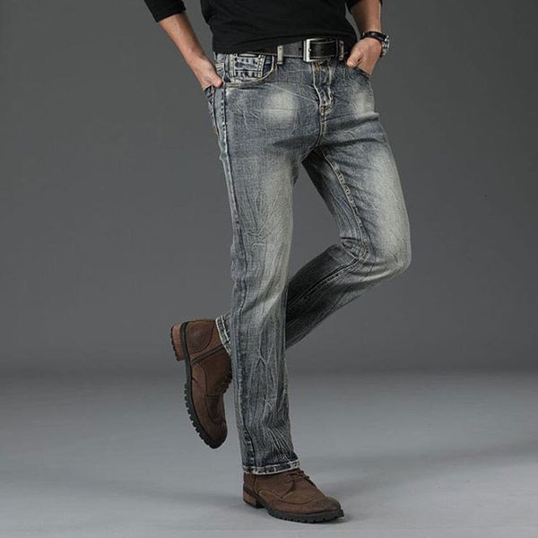 2021 nostalgic retro denim trousers men's designer classic jeans, Blue