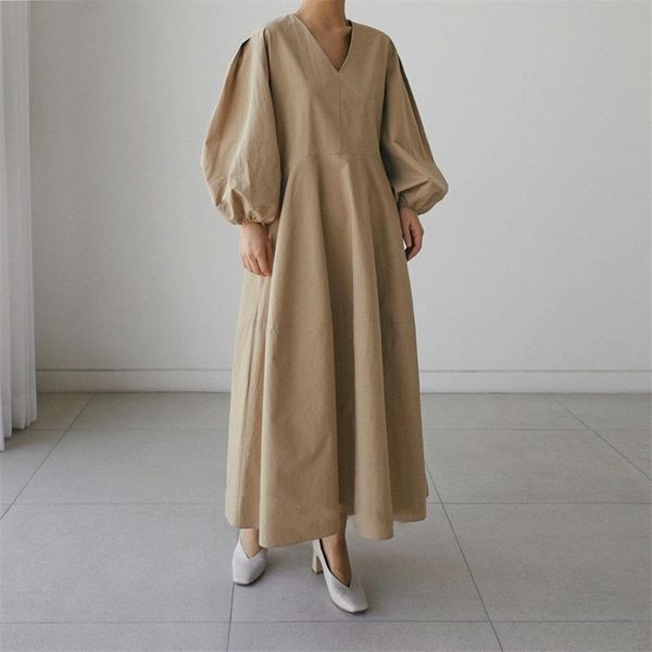 autumn loose plus size solid casual lantern sleeve v-neck a-line ankle-length dresses women 210421, Black;gray
autumn loose plus size solid casual lantern sleeve v-neck a-line ankle-length dresses women 210421, Black;gray