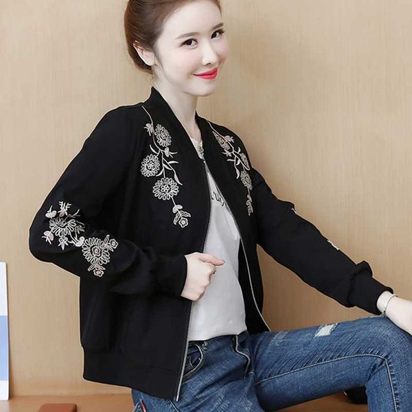 women's jackets embroidered black loose clothes spring summer autumn zipper baseball cardigan jacket windbreaker coat vetement femme 20, Black;brown
women's jackets embroidered black loose clothes spring summer autumn zipper baseball cardigan jacket windbreaker coat vetement femme 20, Black;brown