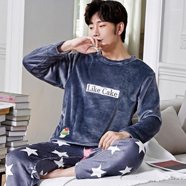 men's sleepwear pajamas autumn and winter thickened warm coral velvet korean leisure flannel home suit large pyjama men, Black;brown
men's sleepwear pajamas autumn and winter thickened warm coral velvet korean leisure flannel home suit large pyjama men, Black;brown