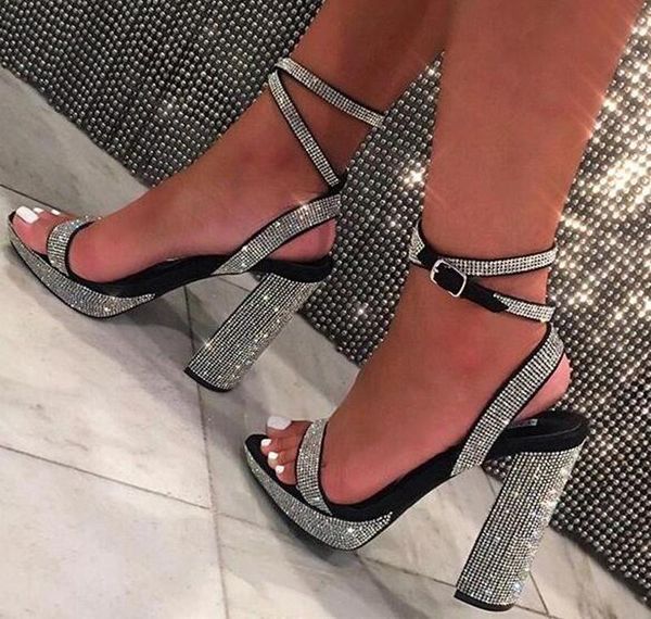 dress shoes rhinestone open toe chunky high heels glittering crytal patform sandals diamond wedding party, Black
dress shoes rhinestone open toe chunky high heels glittering crytal patform sandals diamond wedding party, Black