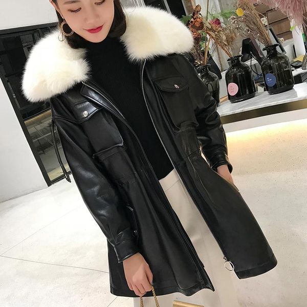 women's leather & faux genuine jacket duck down winter coat women sheepskin real clothes 2021 veste femme 17888 yy1041, Black
women's leather & faux genuine jacket duck down winter coat women sheepskin real clothes 2021 veste femme 17888 yy1041, Black
